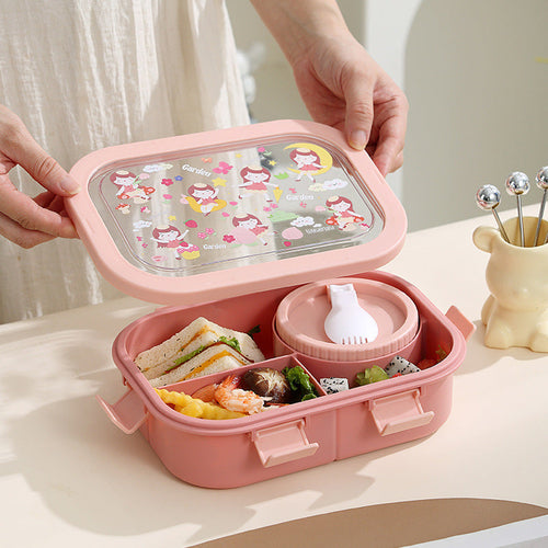 Cartoon Compartment Heating Lunch Box