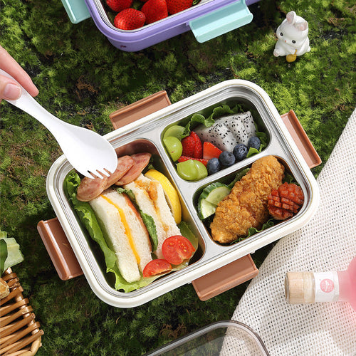 304 Stainless Steel Lunch Box Students Divided Into Lunch Box Three