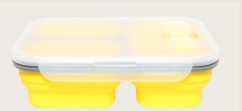 Outdoor Tableware Silicone Folding Lunch Box Portable Sealed Lunch