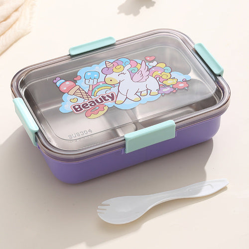 304 Stainless Steel Lunch Box Students Divided Into Lunch Box Three